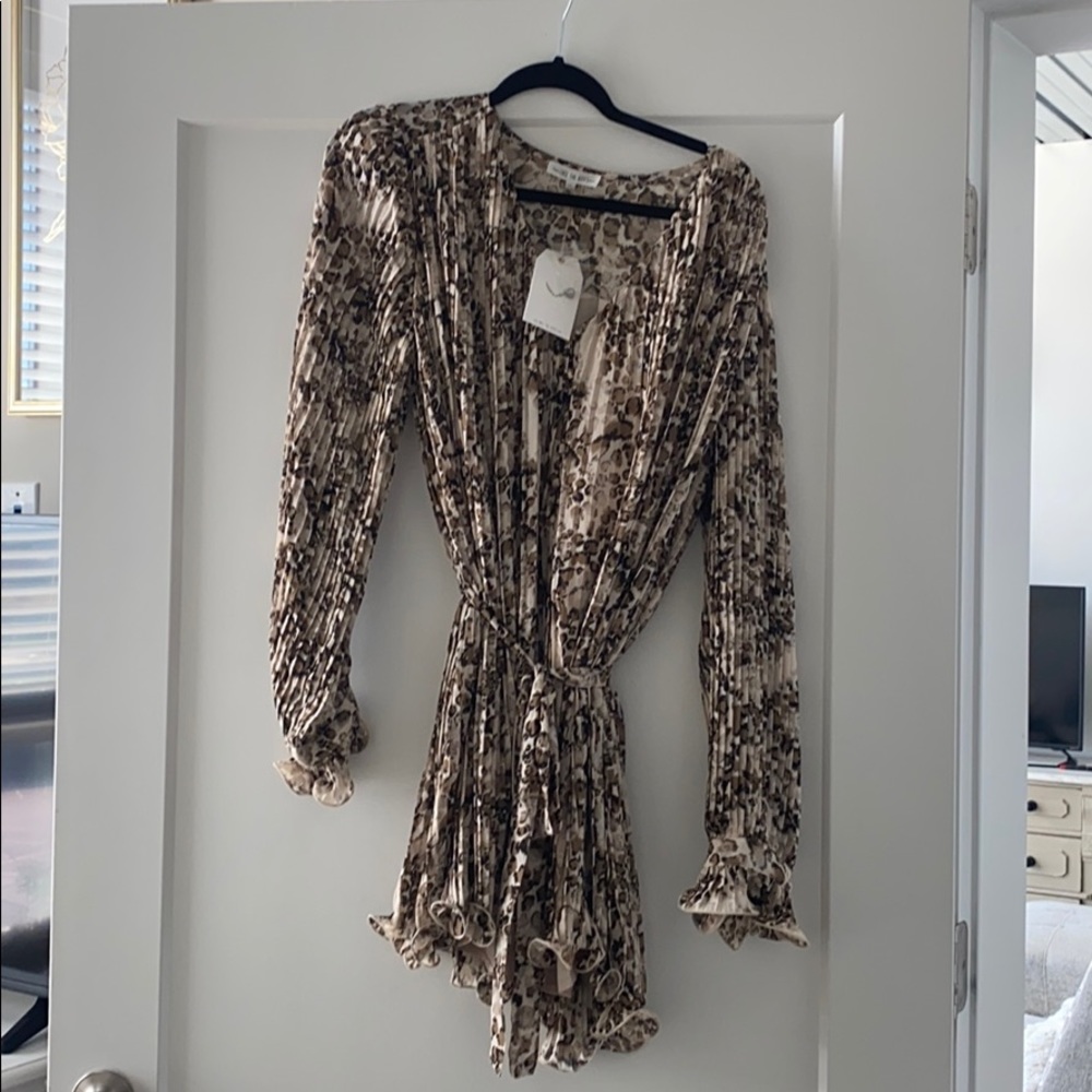 NWT- Pleated cheetah dress